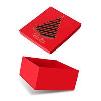 Christmas red Gift Box JIAWEI - 11x11x5.4inchs Decorative Christmas Gift Box with lids for Wrapping Gifts Presents and FSA Gift Box Include a Greeting Card and Tissue Paper