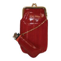 Womens Eel Skin Cigarette Lighter Holder Red Wallet
