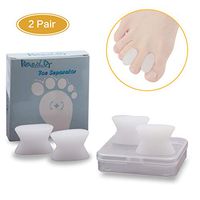 Revival Dr. Toe Separators, Toe Straightener for Relaxing Toes, Bunion Pain Relief - Two Sizes available - 4 Pieces (L, white)