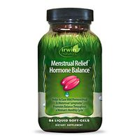 Irwin Naturals Menstrual Relief Hormone Balance - Plant-Based PMS Symptom Support Supplement - 84 Liquid Softgels