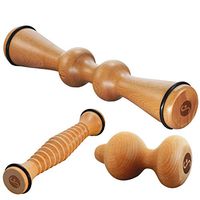 Body Back Wood Massager Bundle with 2 Wooden Back Massagers and Wooden Foot Roller, Deep Tissue Massage Bundle