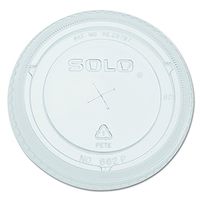 Solo Foodservice 662TS Pete Straw Slot Lid for 12 oz. Plastic Cold Cup, Clear, Case of 10