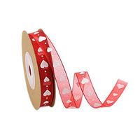 Lurrose 5M Heart Printed Ribbon Wrapping Rope for DIY Gifts for Valentines Day, Gift Wrapping, Gift Bows, Craft, Wedding (Pattern 2)