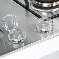 AGAWA 6Pcs Clear Stove Knob Safety Covers Child Safety Guards Heat Resistant Child Proof Lock for Oven/Stove Top/Gas Range,Assorted Color