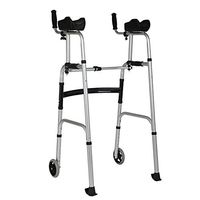 Yadianna Four-Legged Walker Lightweight Folding Lower Limb Training Elderly Walker Home Aluminum Walker Non-Slip Walking Stick with Hospital