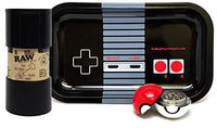 RAW Six Shooter Cone Filler with Ball Herb Grinder and Rolling Paper Depot"Controller" Rolling Tray - Bundle - 3 Items