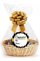 Congrats 2Pack Designer Cello Bags/Tags/Bows Cellophane Jumbo Gift Basket Packaging Bags Flat 30" x 40"