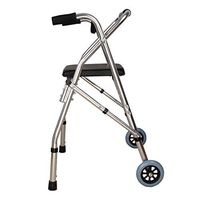 Folding Elderly Walker - 2 Wheel Rollator Medical Rolling Walker with Seat - Mobility Aid for Adult, Senior and Handicapped Max 150kg(330 lbs)