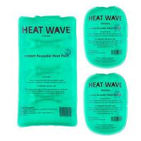 Heat Wave Instant Reusable Heat Pack (Medium 5x9”) Plus Heat Wave Instant Reusable Hand Warmers (2-Pack) – for Muscle Aches, Click Heat - Premium Medical Grade - Made in USA