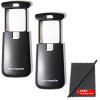 Pocket Magnifying Glass 3X an Elderly Assistant Product for Seniors; Helpful 50th 60th 70th Birthday Gift Set for Women and Men, Mom and Dad (2 Pack Jet Black)