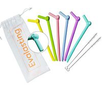 6 Reusable Silicone Straws With 2 Stainless Steel Cleaning Brushes And Waterproof Travel Pouch, BPA Free, Long Wide Soft Smoothies Drinking Straw For Tumblers/Yeti Fit Up To 30oz