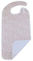 ObboMed MG-1500NA Adult Waterproof Bib Clothing Protector, Keep Mealtime Neat Apron, 17.7” x 36”, Pink Floral, 1pc