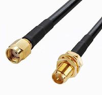 MPD Digital A2-DJ43-1IHF RF Pigtail Cable RP-SMA Male to RP-SMA Female Bulkhead RG58 1M