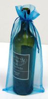 6 Turquoise Organza Bags - Bottle/Wine Bags Gift Pouch, 6" x 14"