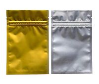 100 Smell Proof Bags - 3.9x5.9 Mylar Ziplock Weed Baggies | Smart Stash Odor Resistant Pouches for Odorless Travel Storage - Resealable, Reusable, Heavy Duty, Heat Sealable (Matte Gold/Clear)