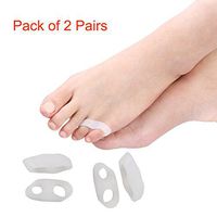Dr.Tu Gel Little Toe Separator,Bunion Pads Hammered Toe Splints, Gel Straightener Separators Bunion Valgus Adjuster Corrector Protector Feet Care Tool(2 Pairs)