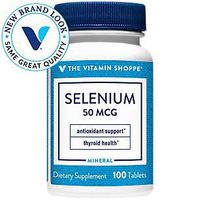 Selenium 50mcg Mineral Supplement to Support Cellular Heart Health, Once Daily Antioxidant, Gluten Free Defends Against Free Radicals (100 Tablets) by The Vitamin Shoppe