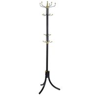 Coat Hanger Tree Hat Holder, Three-Legged Metal Standing Entryway Hanging Clothes Bag Hat Jacket Umbrella Tree Stand Base for Bedroom Living Room (Black)
