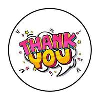 HotSaleStore Sticker Seals 48 Thank You #5 Envelope Seals Labels Stickers 1.2" Round