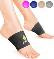 Sparthos Arch Compression Brace - Plantar Fasciitis Support Brace - Foot Feet Brace, Ankle Pain Relief, Night Splint - Shoe Boot Sandals Insert Inserts Insoles - Mens and Womens (Black-L)