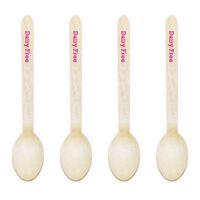 Dress My Cupcake Natural Wood 100-Pack Candy Buffet Spoons DIY Kit, Dairy Free, Fuchsia