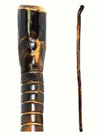 RMS Natural Wood Walking Stick - 55 Inch Handcrafted Wooden Hiking Stick and Trekking Pole with Wrist Strap - Ideal for Men or Women with Active Outdoor Lifestyle (Grooved Handle, 55 Inch)