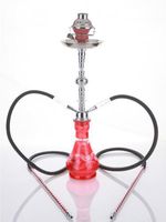 2 hose 23" Egypt Red Hookah Shisha Nargila water glass vase pipes smoke sale