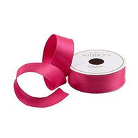 Caspari 1 Inch Wide Solid Fuchsia Satin Ribbon - Three 24 Ft. Spools