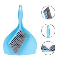 McoMce Dust Pan and Brush, Portable Dust Pan, Tiny Dust Pan and Brush Set, Premium Dustpan, Mini Hand Broom and Dustpan Set for Floor, Sofa, Desk, Keyboard, Car, Dog, Cat and Other Pets (Blue)
