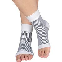 HLTPRO Plantar Fasciitis Socks with Arch and Ankle Support for Men & Women – Best Foot Compression Sleeve for Heel Pain, Achilles Tendonitis and Swelling (1 Pairs,White, Large/X-Large)