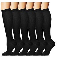 6 Pairs Compression Socks for Women&Men 20-30mmHg Medical Graduated Compression Stockings Best Fit for Nursing,Pregnancy,Travel,Flight,Nurses (Large/X-Large)