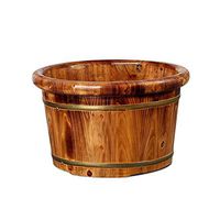 Foot Tub,Cedar Wood Carbonized Foot Bath Barrel,Solid Wood Foot Bath Tub,Household Foot Bath,Wooden, Relieve Muscle Pain and Fatigue