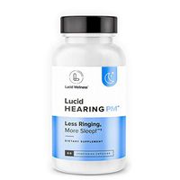 Lucid Hearing PM Tinnitus Relief and Sleep Aid Supplement, 60 Ring Ease Capsules, Reduce Ear Ringing/Promote Sleep with Melatonin. L-Tryptophan, Ultimate Potency and Absorption for Inner Canal Health