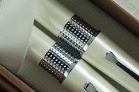 Cross Limited Edition Beverley Pearlescent White Gel Ink Rollerball Pen and Ballpoint Pen.