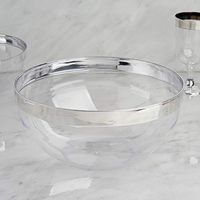 Efavormart 20 Pcs - Silver Rimmed 2qt Disposable Plastic Bowl Tableware For Wedding Banquet Event Party Decoration