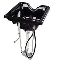 9TRADING Portable Height Adjustable Shampoo Basin Hair Washing Bowl Salon Treatment, Black