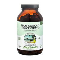 Maxi Health Omega-3 Fatty Acids Concentrate - Fish Oil - 2000mg - 180 + 10 Gel Capsules - Kosher