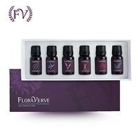 floraVerve Exclusive Essential Oils, Natural Aromatherapy Essential Oil Top 6 Scents Collection Set - 6 x 10mL (Peppermint, Lavender, Eucalyptus, Rosemary, Tea Tree, Lemongrass)