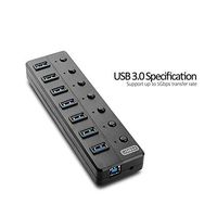 Laptone Hi Speed 7 Port USB 3.0 Hub for Laptops, PC Support Windows 8/ 7/ XP, Mac OS