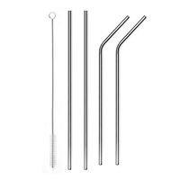 Lysport Stainless Steel Drinking Straws Fits 30oz 20oz Yeti Tumbler Rambler Cups Strong Reusable Metal Straws Set of 4 with 1 Cleaning Brush (10.5")