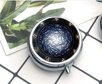 Compact 3 Compartment Medicine Case, Pill Box for Pocket or Purse Pill Box Decorative Pill Case with Gift Box Stargate Portal SG1