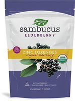 Natures Way Sambucus Organic Zinc Lozenges with Elderberry and Vitamin C, 24 Count (4 pack)