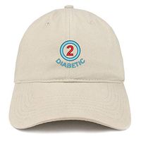 Trendy Apparel Shop Type Two Diabetic Embroidered Brushed Cotton Cap - Stone