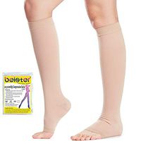 Beister 1 Pair Medical Open Toe Knee High Calf Compression Socks for Women & Men, Firm 20-30 mmHg Graduated Support Hosiery for Varicose Veins, Edema, Flight, Pregnancy