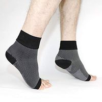 C&J Compression Foot Sleeves(20-30 mmHg) for Men & Woman-Best Plantar Fasciitis Socks for Arch Support Reduces Swelling & Heel Spur Pain, Injury Recovery for Sports,Relieves Achilles Tendonitis (L)