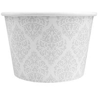 [100 Count] Silver Paper Ice Cream Cups - 8 oz Elegant Cups For Weddings & Receptions - Many Sizes! Frozen Dessert Supplies