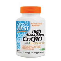 Doctors Best High Absorption CoQ10, 180 Vcaps 200 mg(Pack of 2)