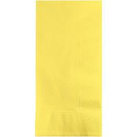 Club Pack of 600 Mimosa Yellow Premium 2-Ply Disposable Dinner Napkins 8"