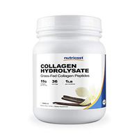 Nutricost Grass-Fed Collagen Powder 1LB (454 G) (Vanilla) - Pure Grass Fed Bovine Collagen Hydrolysate - Collagen Peptides