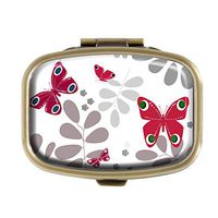 Top A Butterfly Custom Personalized Square Pill box Decorative Box Vitamin Container Pocket Or Wallet (Butterfly-10)